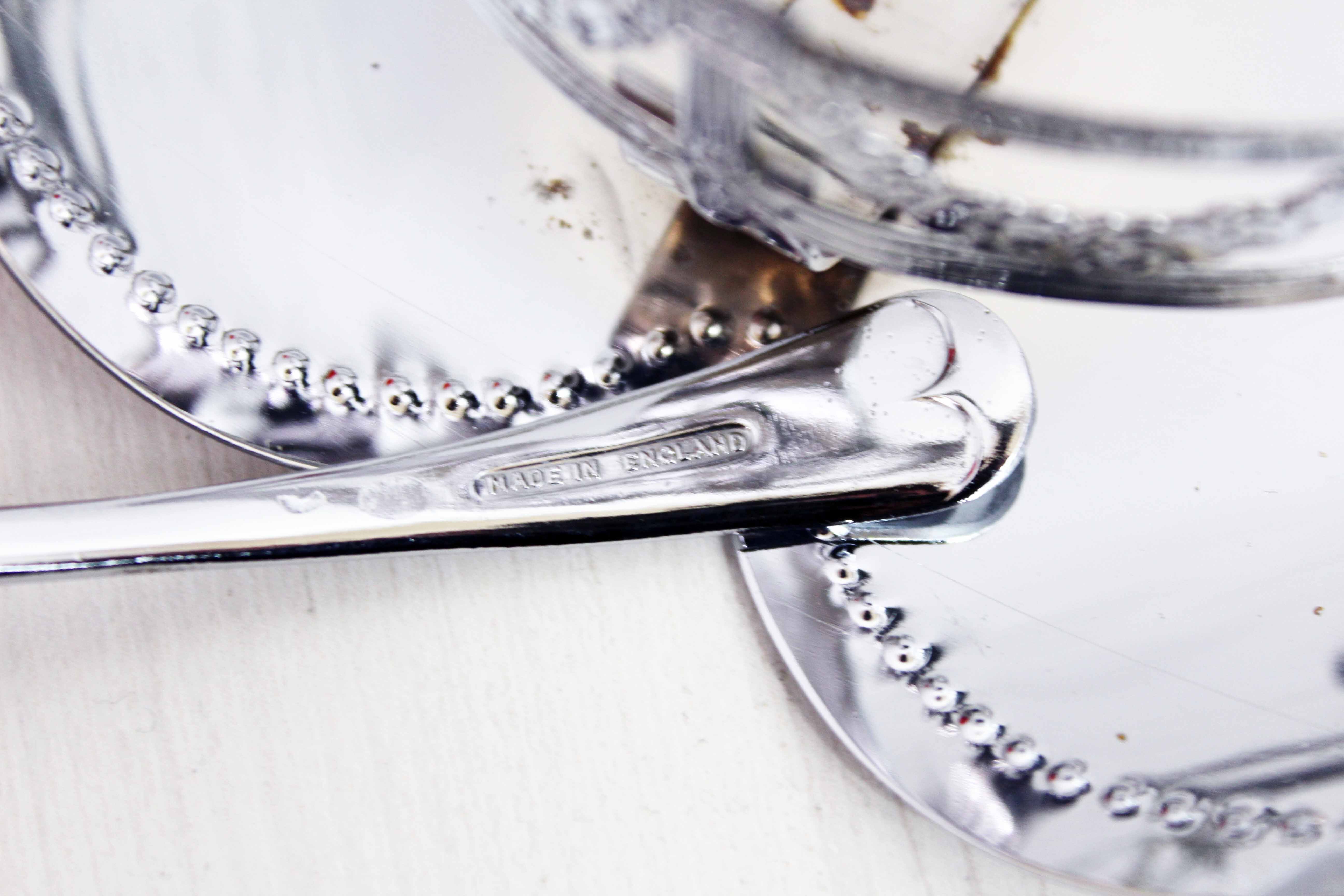 Silver metal sugar and red glass