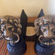 Fireplace - 1900-1910 pair of cast iron andirons