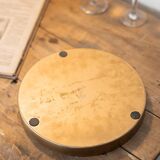 Patinated mirrored top and brass