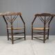 Paire de chaises d'angle hollandaises anciennes, années 1920