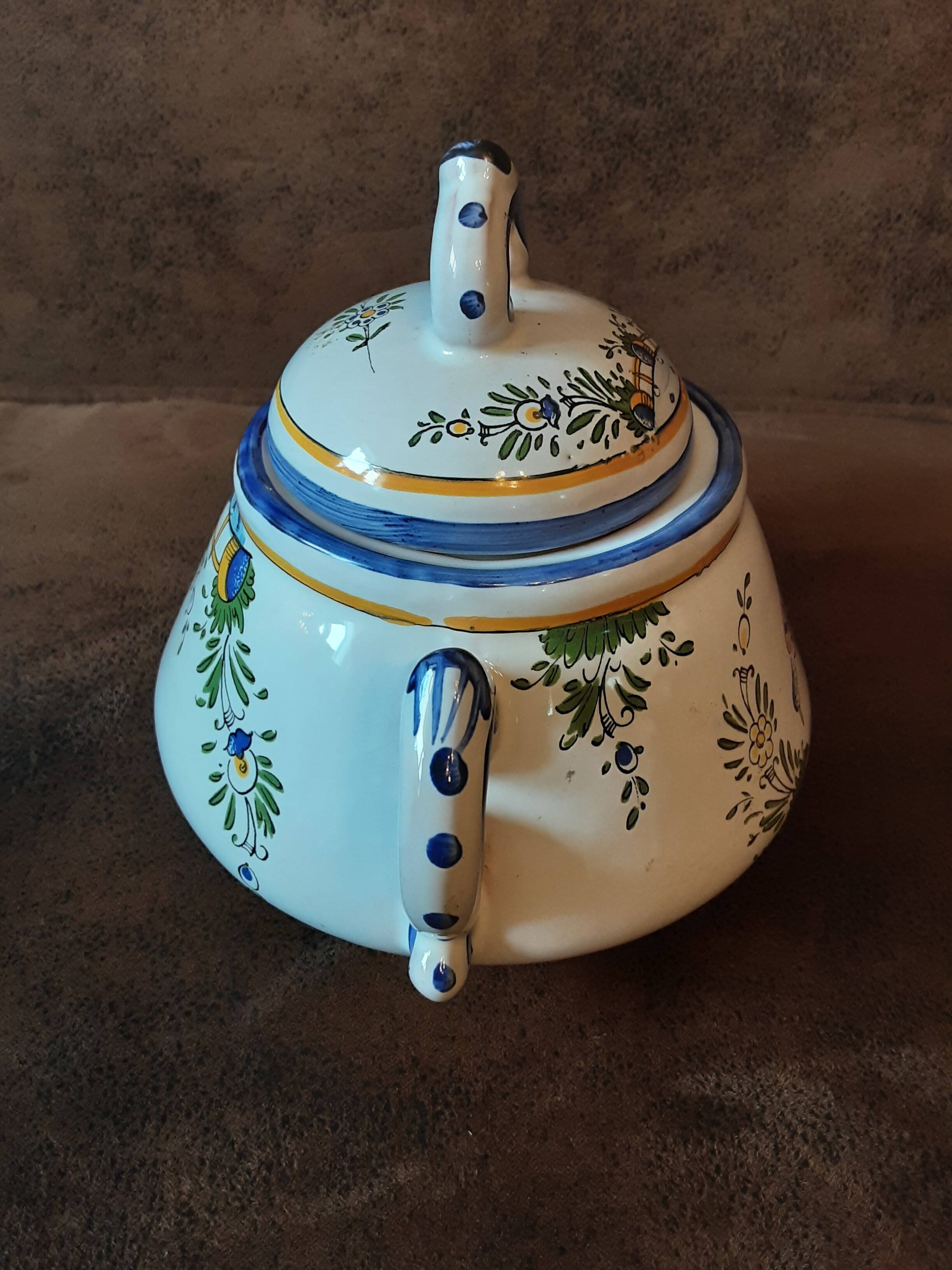 Sugar bowl, Angoulême art earthenware factory, Le Renoleau