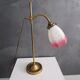Antique brass and glass paste tulip lamp