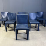 Set of 6 blue Arcadia dining chairs by Paolo Piva for B&B Italia, 1980s