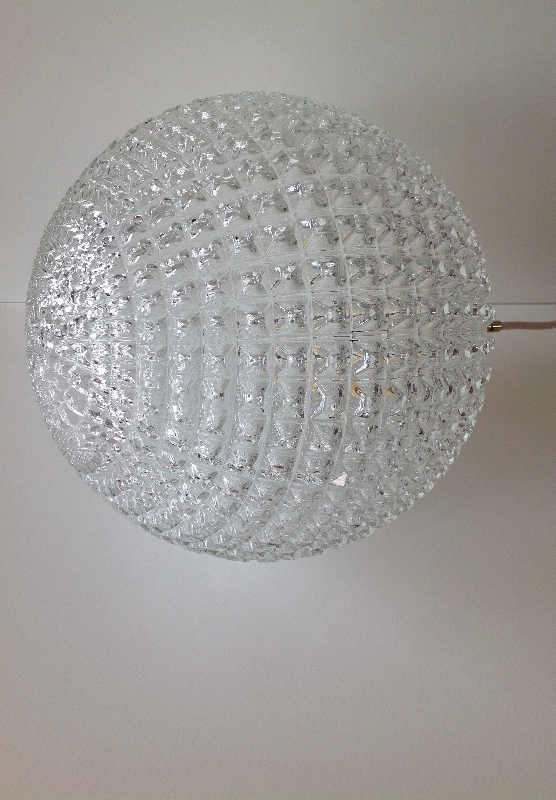 Suspension boule verre vintage