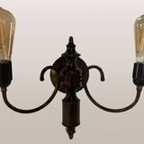 Lámpara de pared vintage de latón dorado, años 60