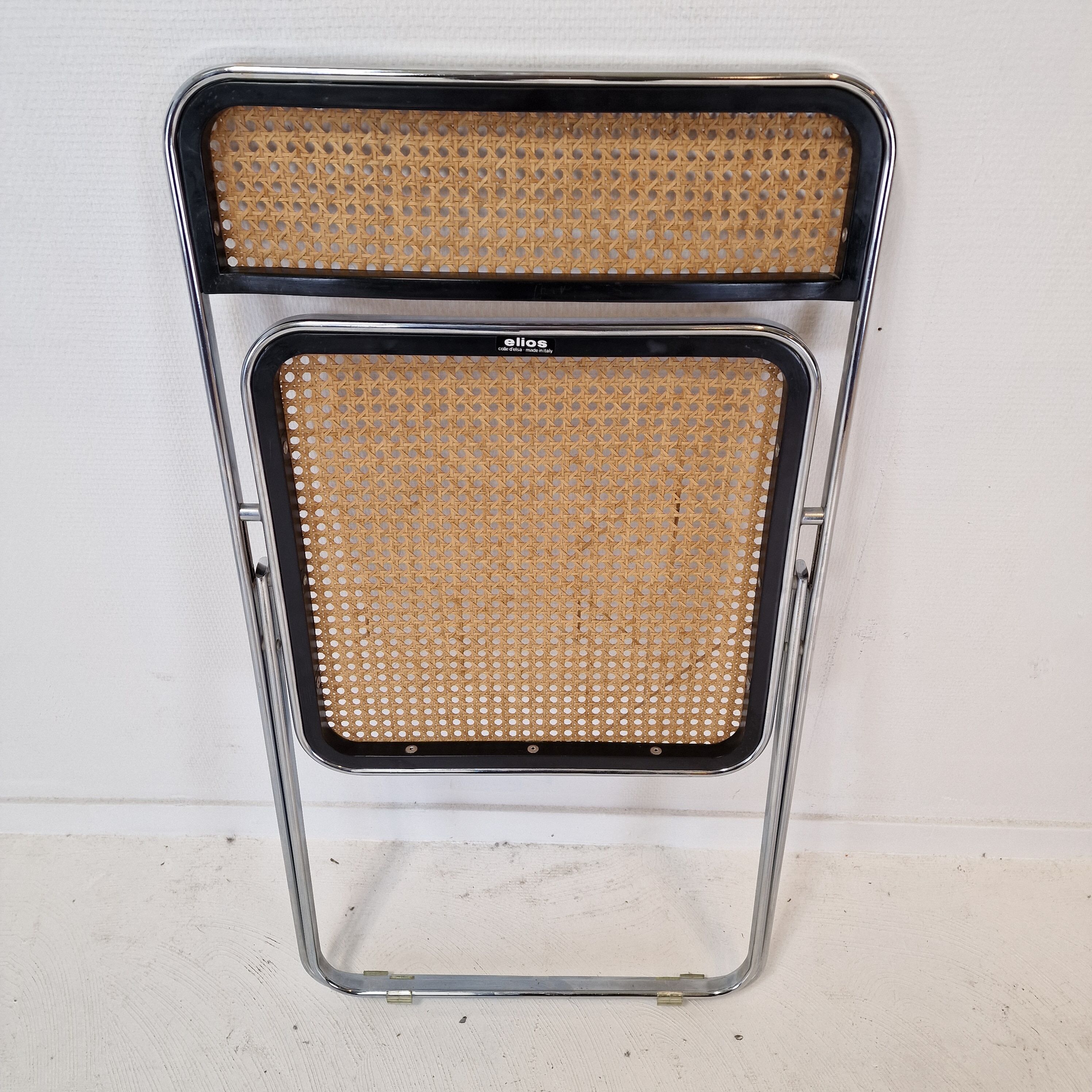 Italian pair of "Elios" folding chairs by Colle d'Elsa, 1980's