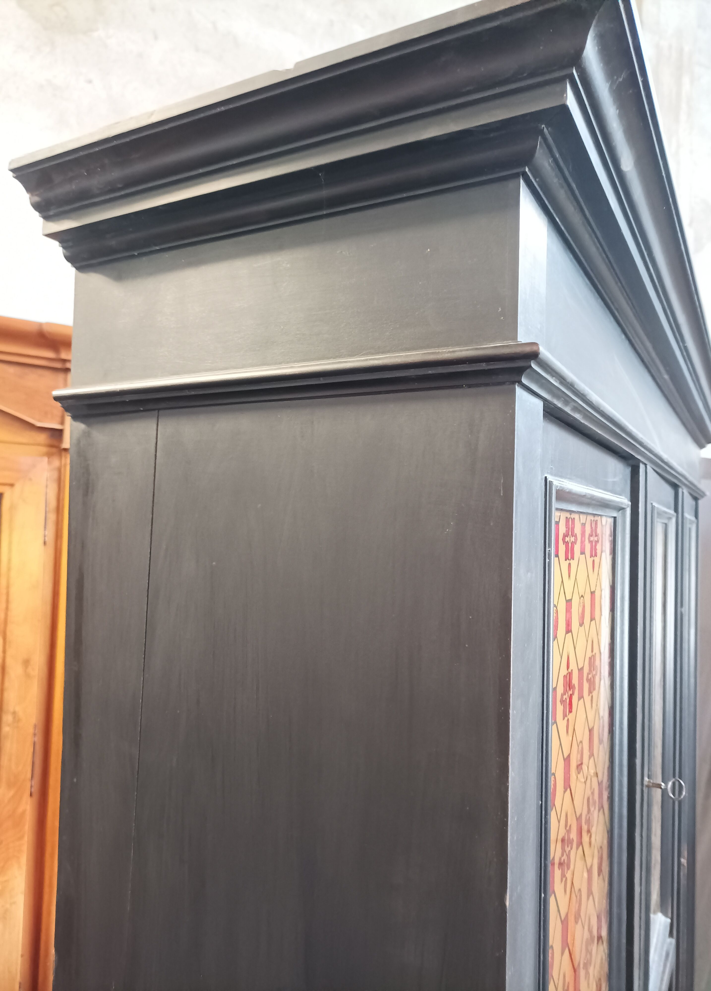 Vintage painted wooden bookcase