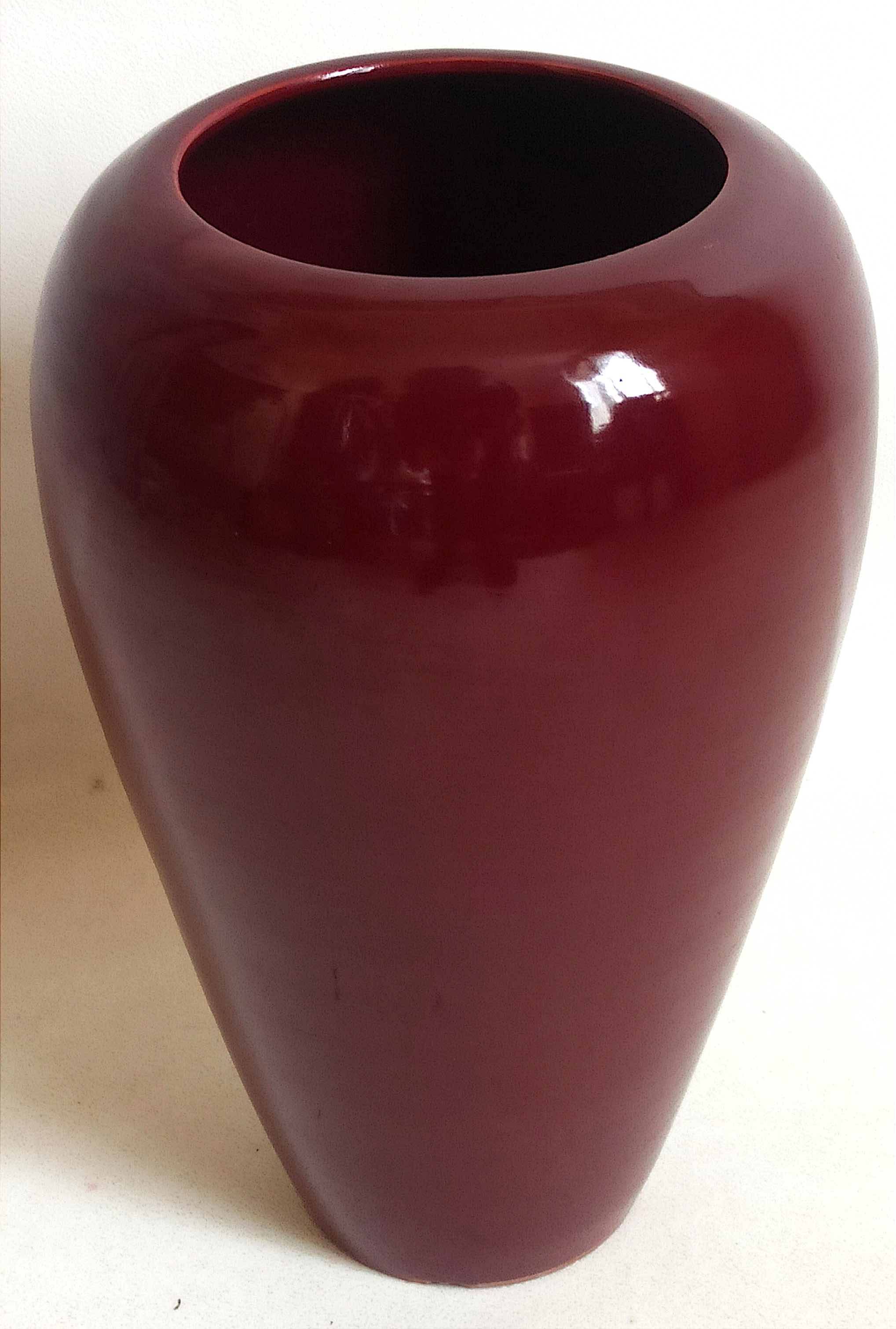 Bordeaux ceramic vase Height 30 cm