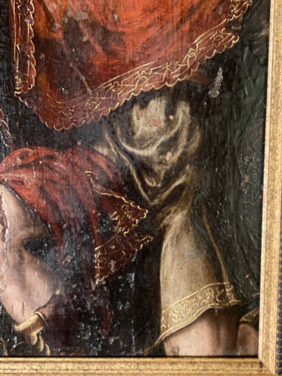 Fragment of an oil on panel, 18th century