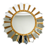 Large gilded Italian XXL Regency Sunburst Wall Mirror | diameter 93 cm