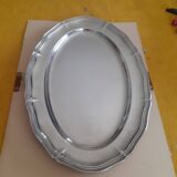 Oval silver metal dish. With initials.
