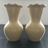 Pair of corrugated neck vases