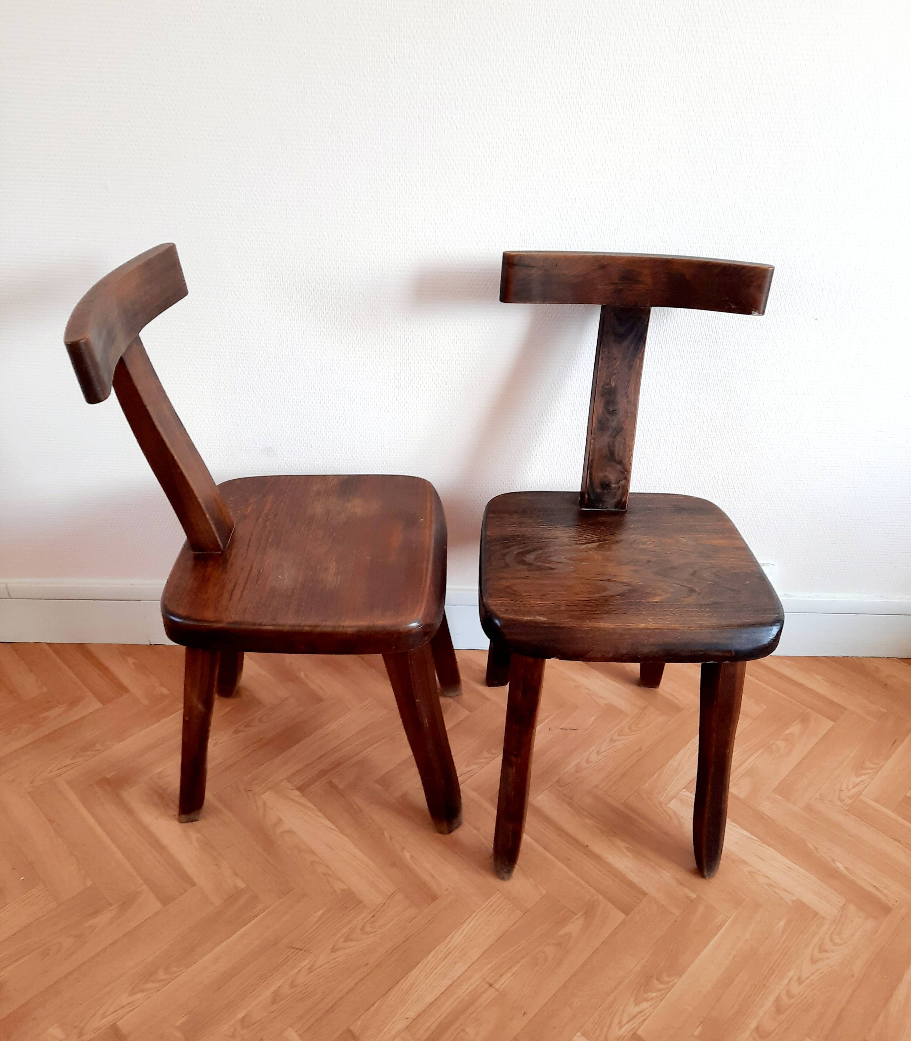 Pair of brutalist chairs by Olavi Hanninen, 1950s