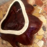 Vintage leaf-shaped earthenware centerpiece/trinket tray