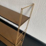 Vintage 1960 String wall shelf in gold wood - 60 x 50 cm