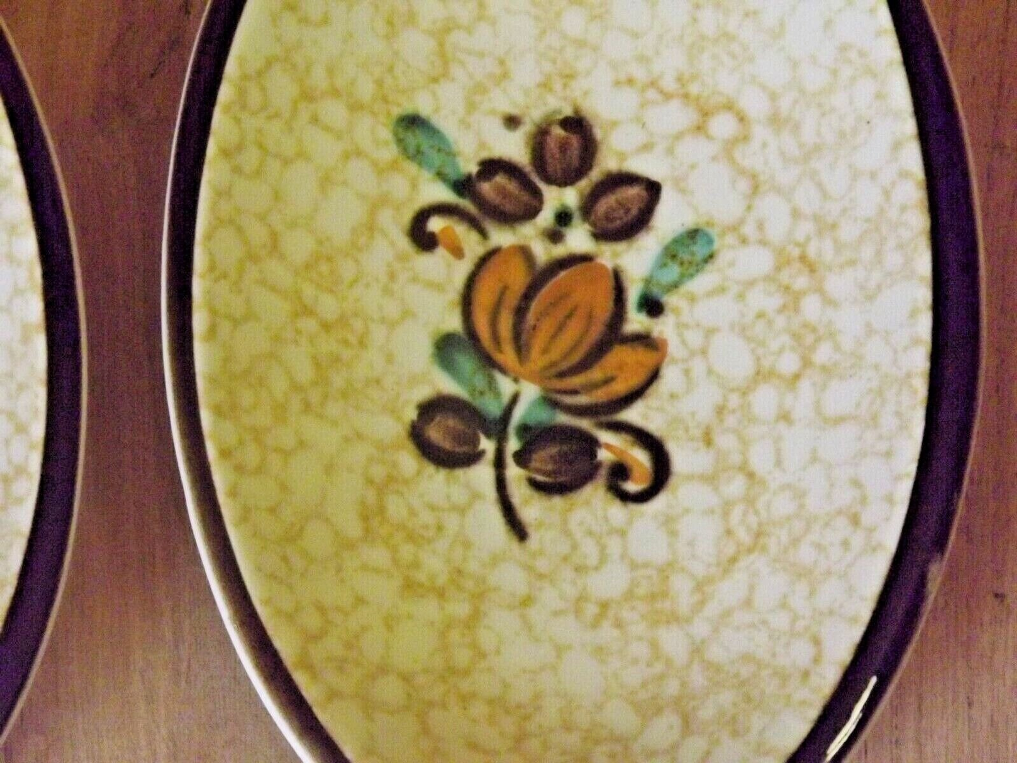 Vintage Boch La Louvière Corfou Collection Paire De Petites Assiettes De Service Ovales