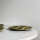 5 shell plates in green enamelled GIEN slip
