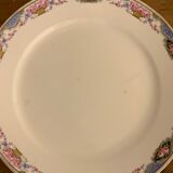 8 colorful flat plates Digoin Sarreguemines 20th century