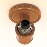 Pair of pine and opaline wall lights