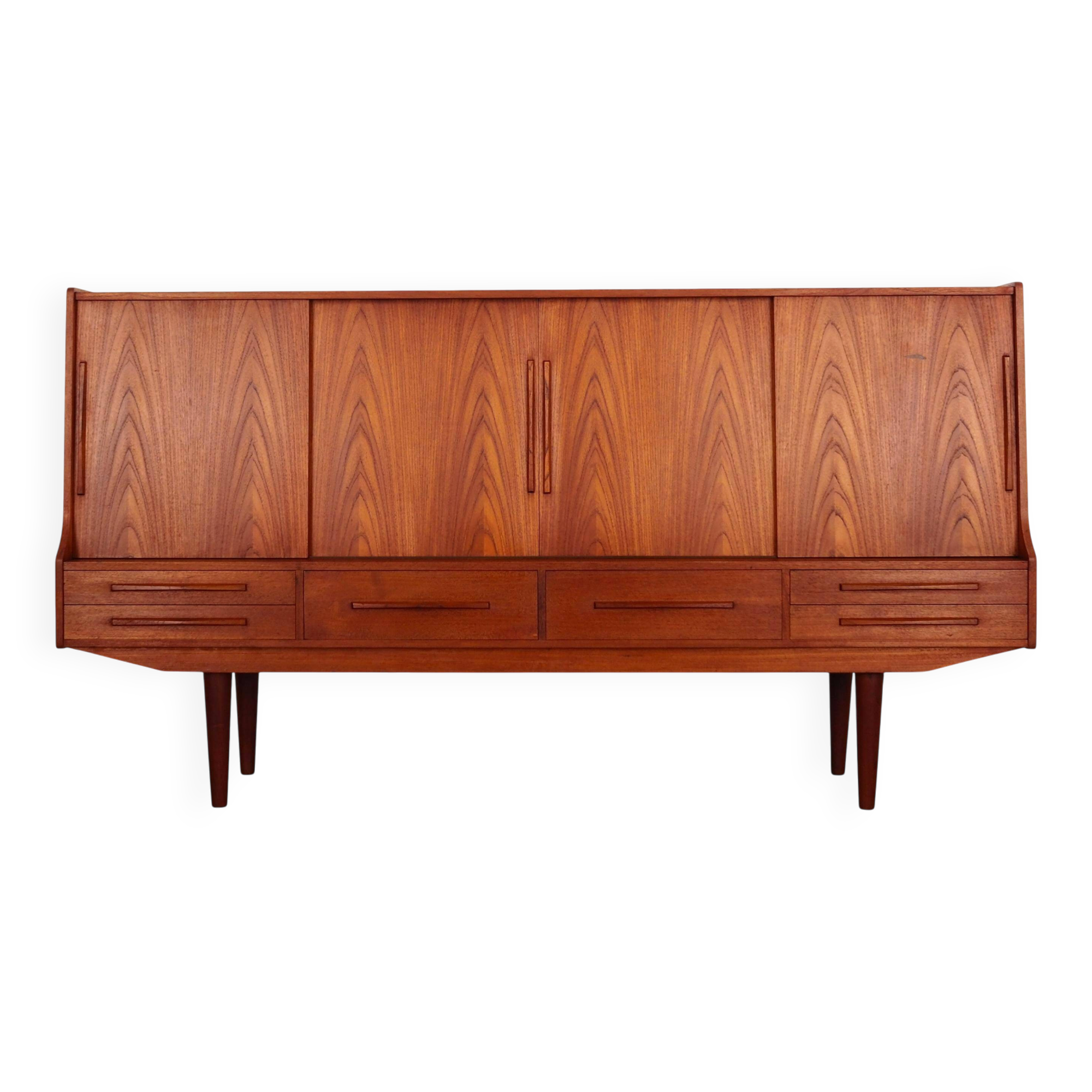 Teak highboard, Danish design, 1960s, production: Denmark