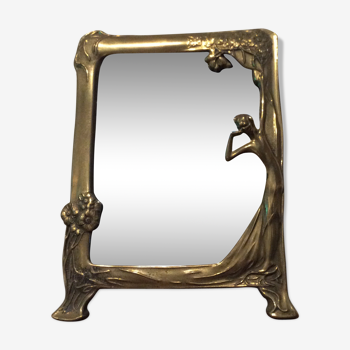 Miroir Art Nouveau laiton  1900