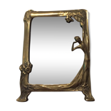 Mirror Art Nouveau brass 1900