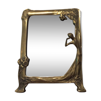 Miroir Art Nouveau laiton  1900