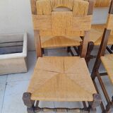 6 antique country mulching chairs