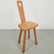 Dutch Brutalist Oak Plant Table or Stool, 1950s