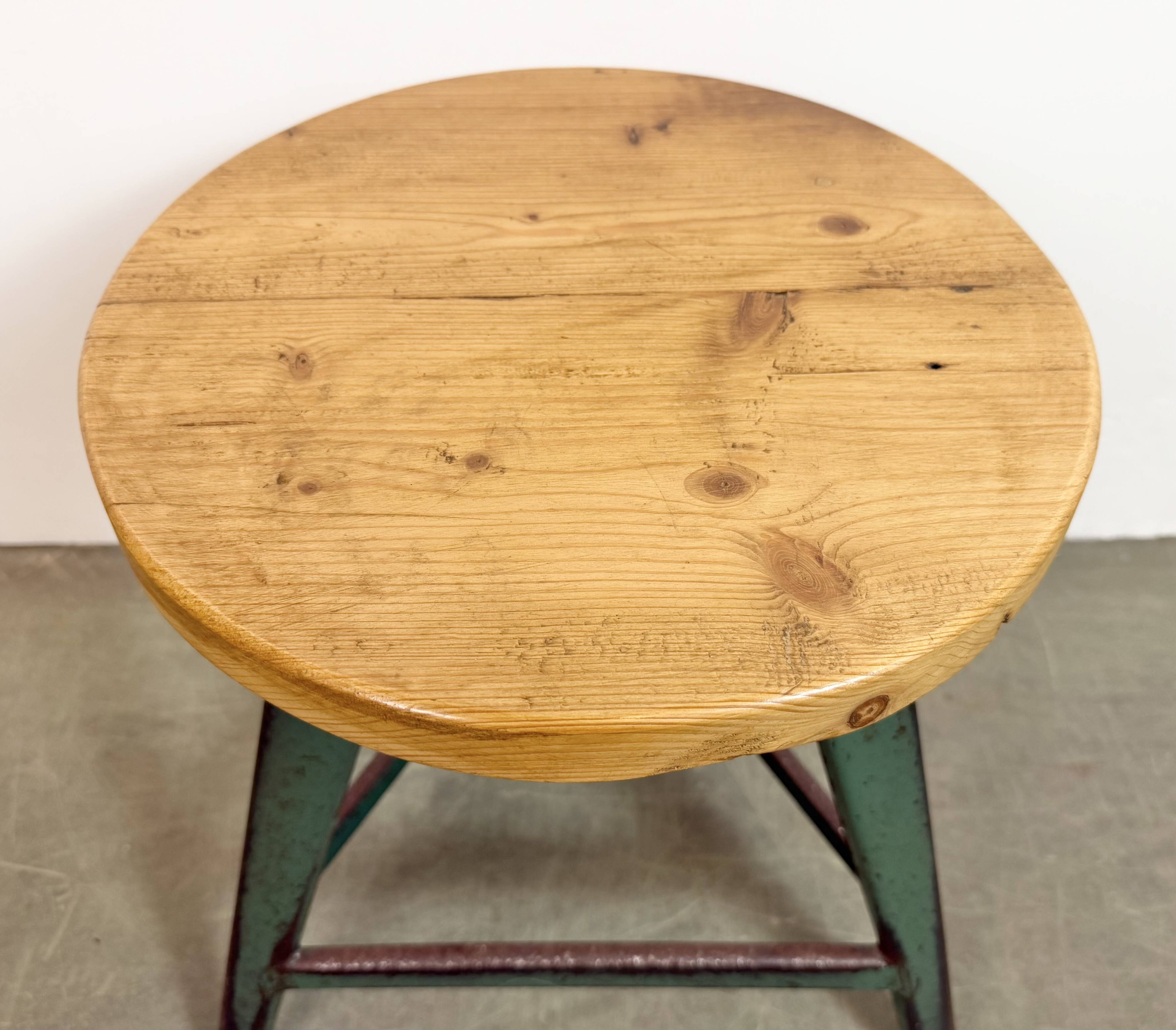 Green Industrial Workshop Stool, 1960s
