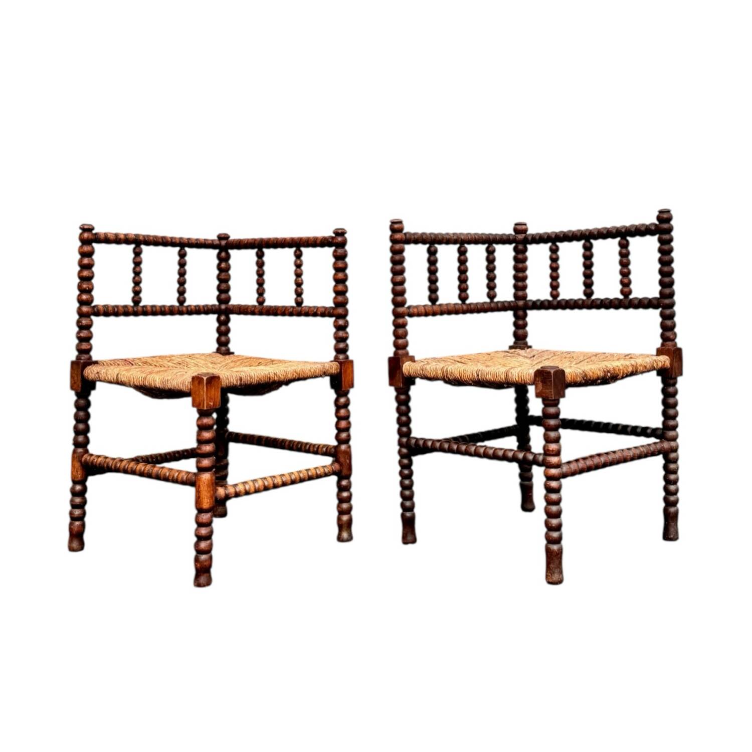 Two antique corner armchairs