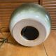 Pied de Lampe Ancien Boule Grès Émaillé Vert Nuancé Années 70 Vintage
