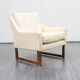 Sled armchair, teak, white leather, Kill International edition