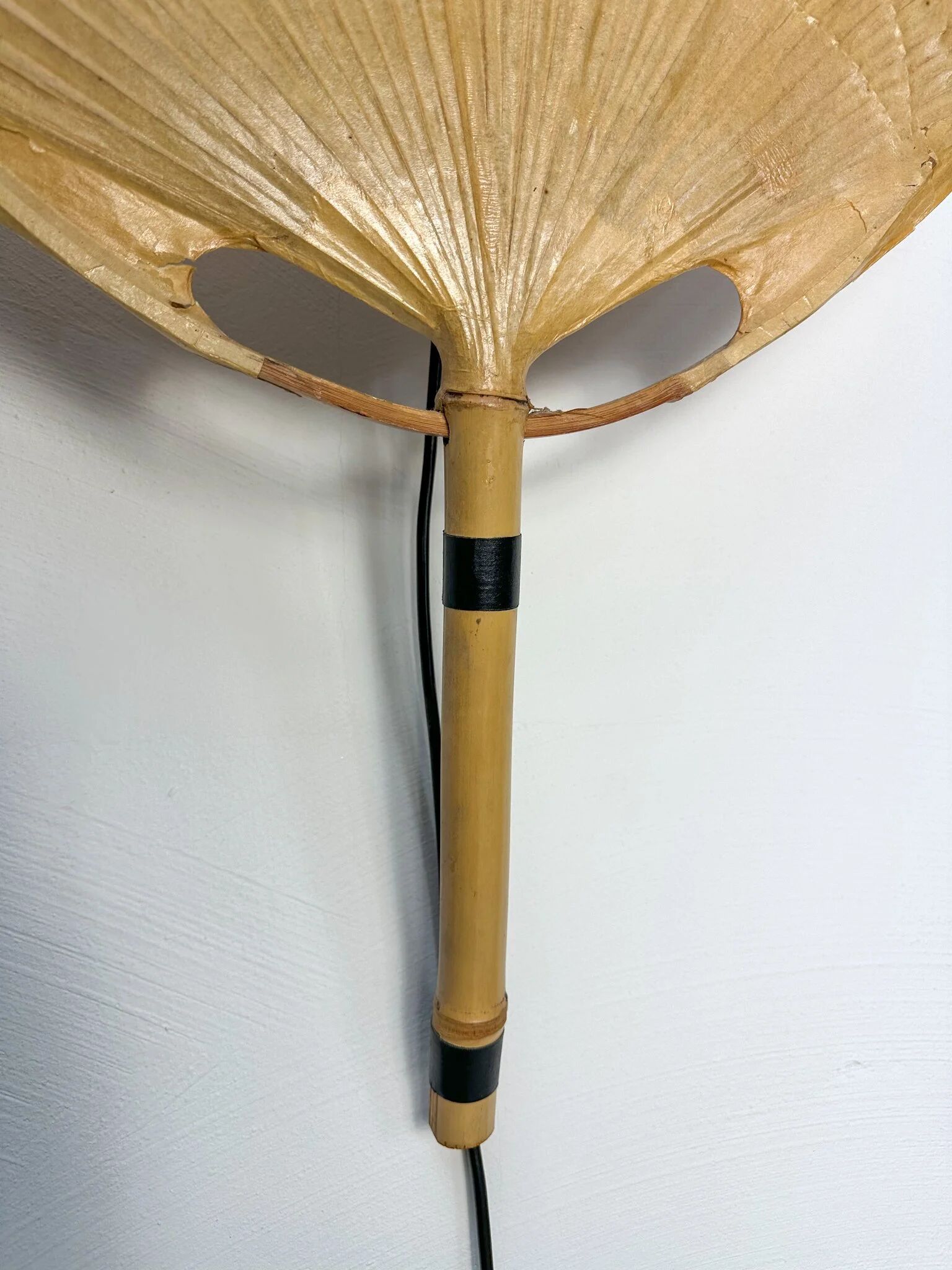 1970s Vintage Ingo Maurer for M-Design Uchiwa III Bamboo Wall Light