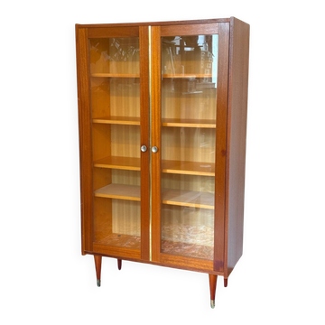 70s glass-fronted bookcase