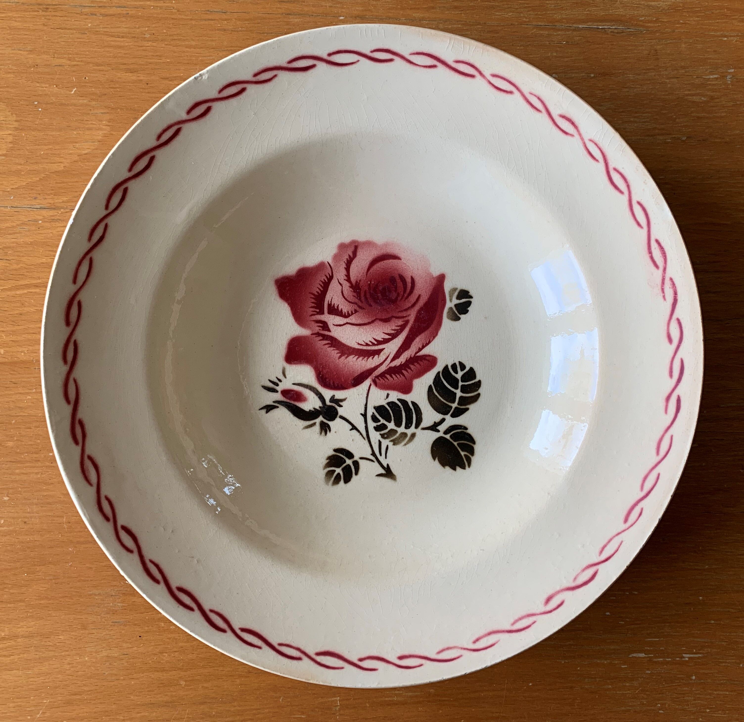 6 old hollow plates in earthenware from Badonviller