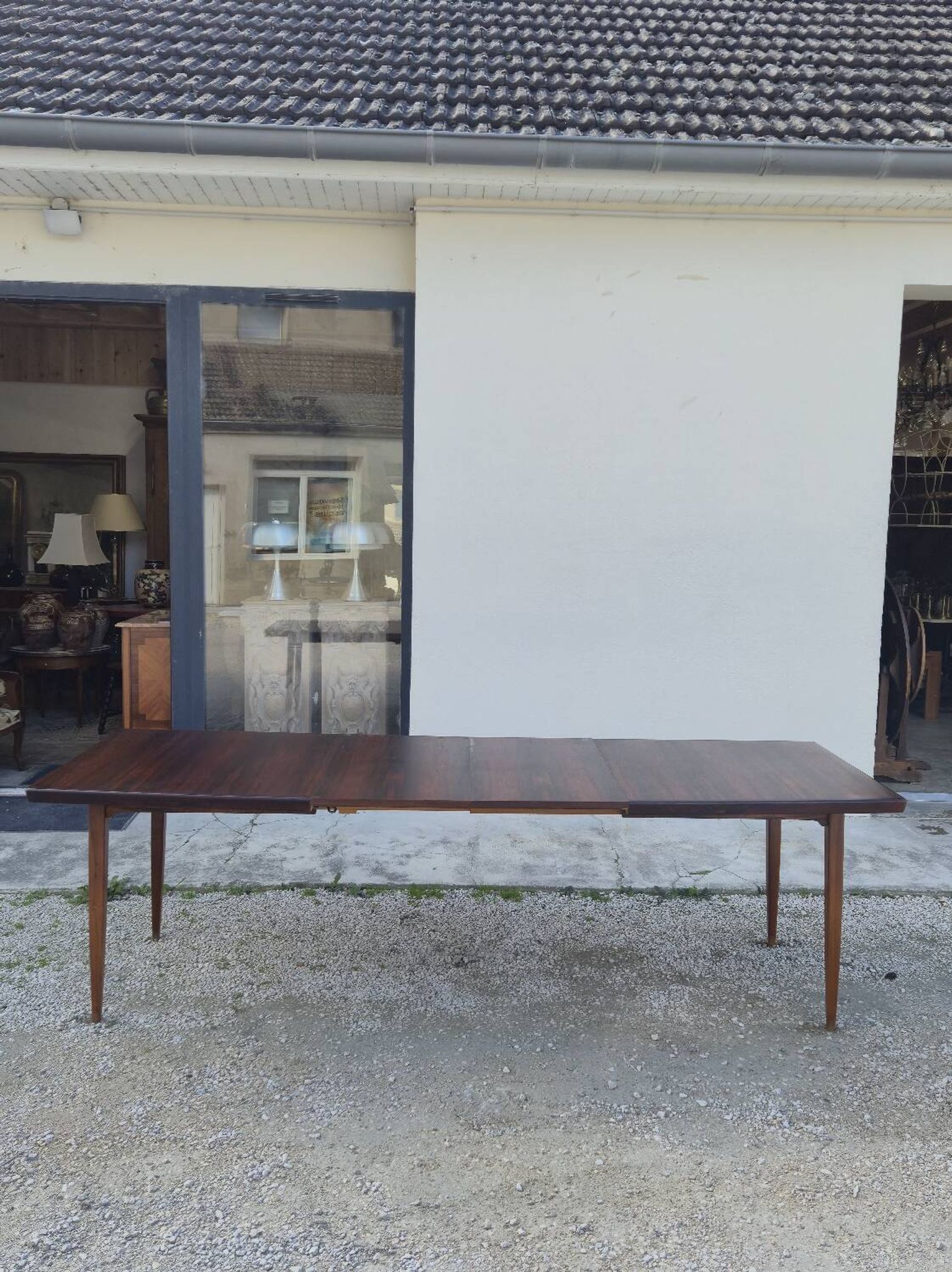 Scandinavian extendable table in Rio rosewood, 1960s