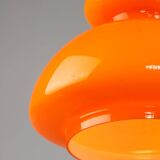 Mid-Century Italian Orange Glass & Brass Pendant Lamp, 60s