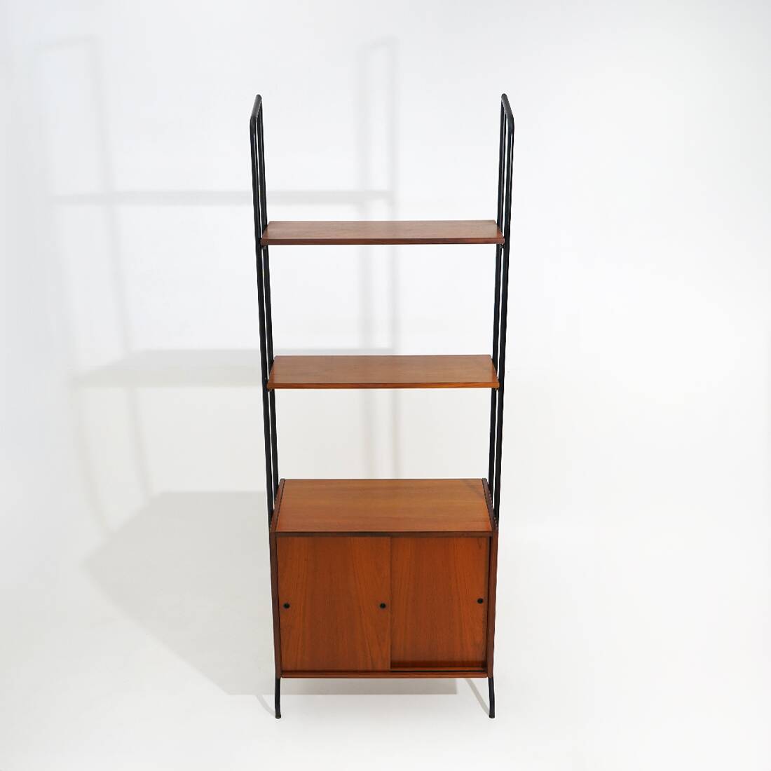 Modular bookcase with metal uprights by Amma Torino, 1960s