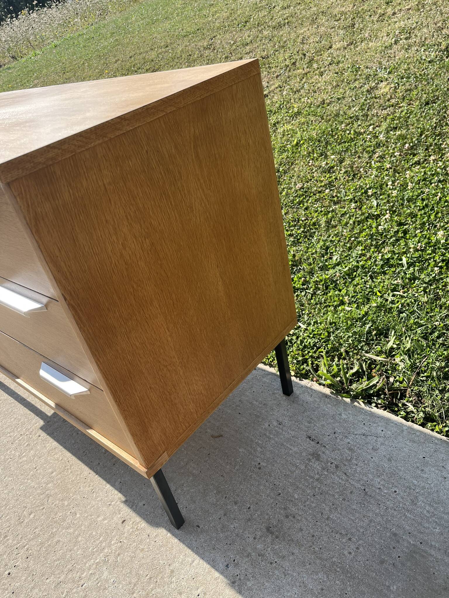 Chest of drawers with 3 drawers, metal base in the style of André Monpoix, 1960