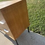 Chest of drawers with 3 drawers, metal base in the style of André Monpoix, 1960