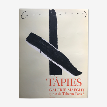 Affiche originale en lithographie d'Antoni Tàpies, galerie Maeght, 1969