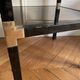 Pair of vintage metal and smoked glass side tables