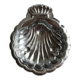 Vintage shell-shaped shiny silver-plated catchall.