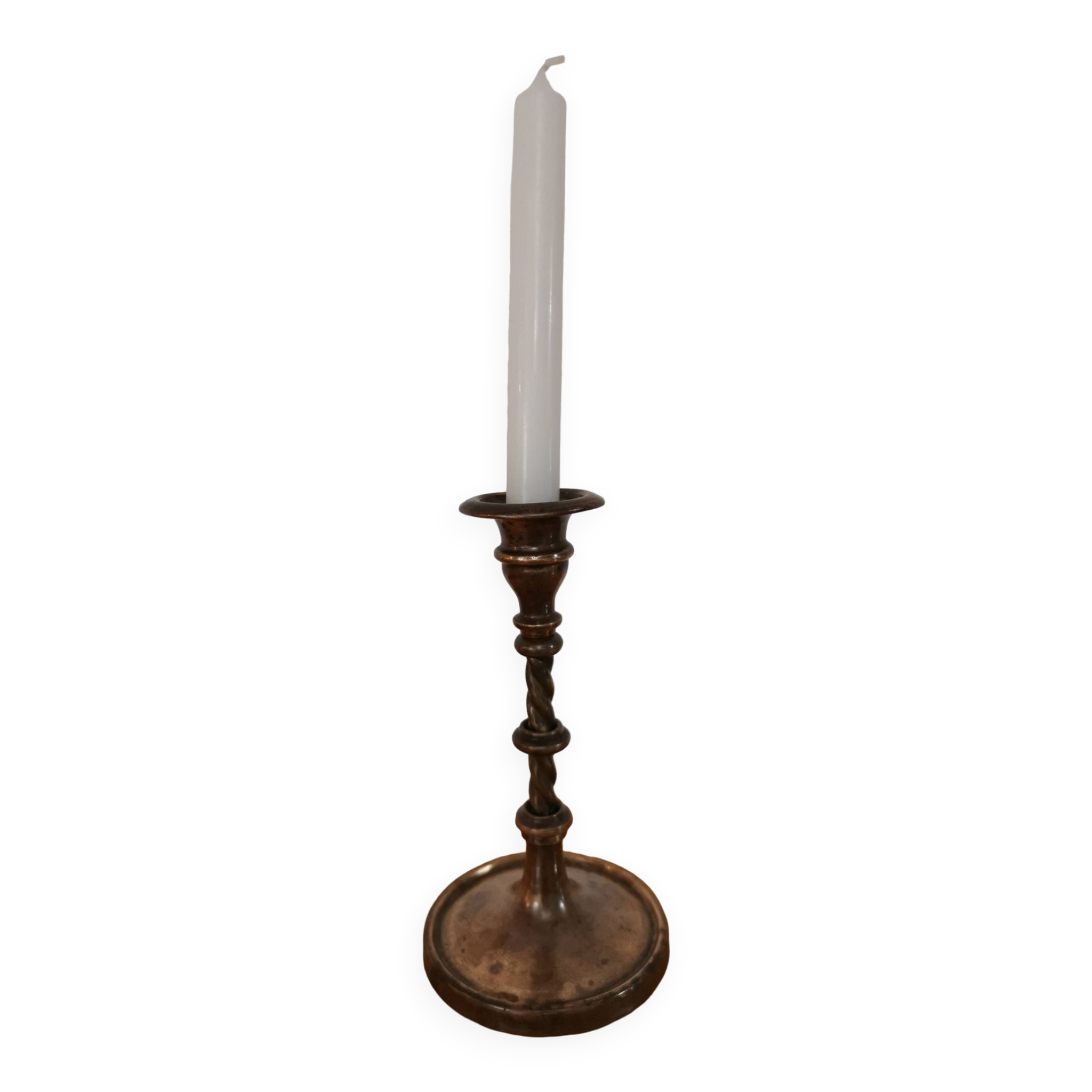 Old brass candle holder