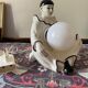 Pierrot lamp and its illuminating moon Vintage 1980