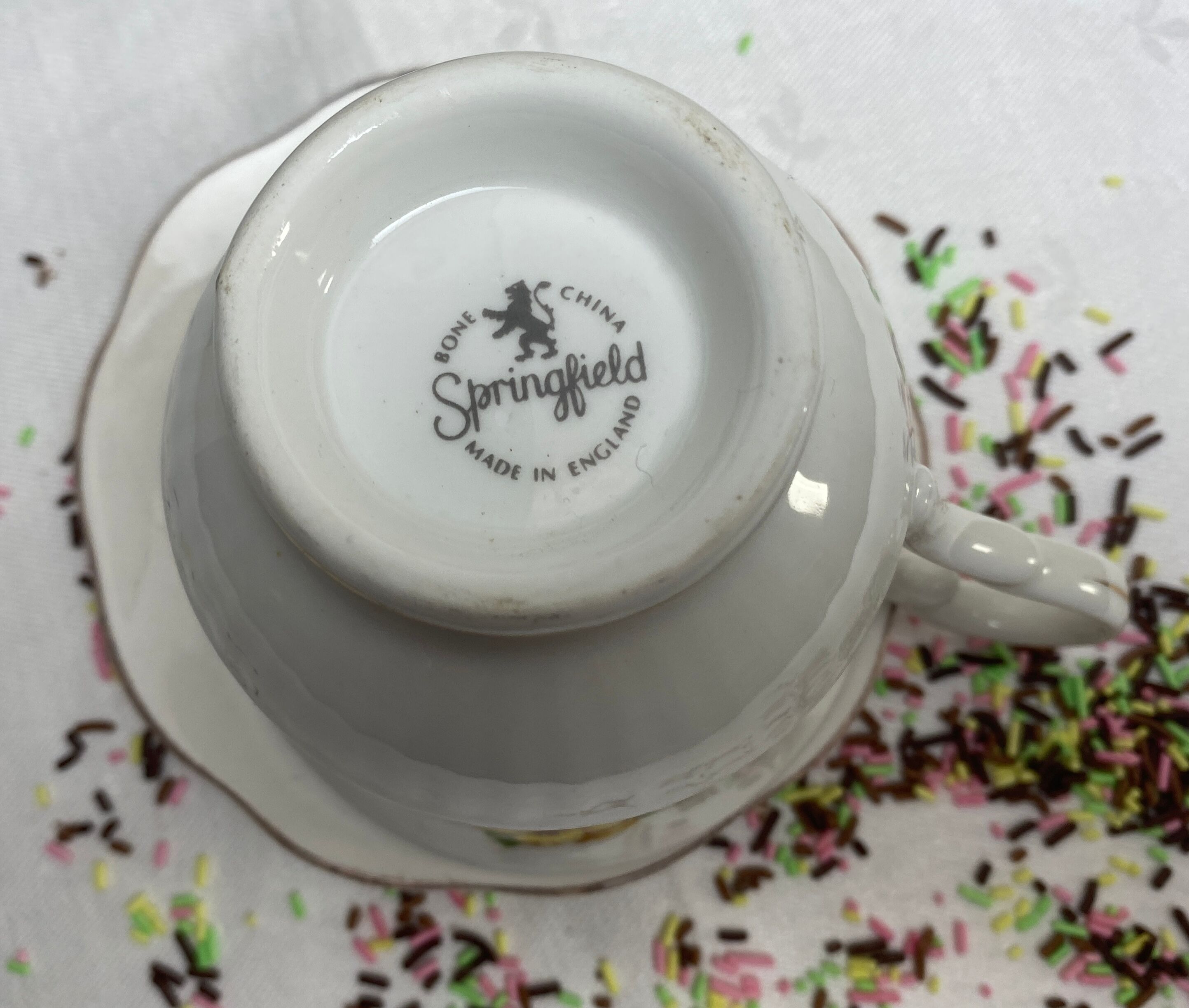 Antique porcelain cup and sub-cup