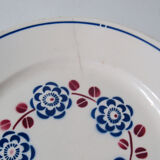 4 flat plates faience Badonviller trifle