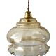 Vintage pendant lamp in electrified golden glass to nine