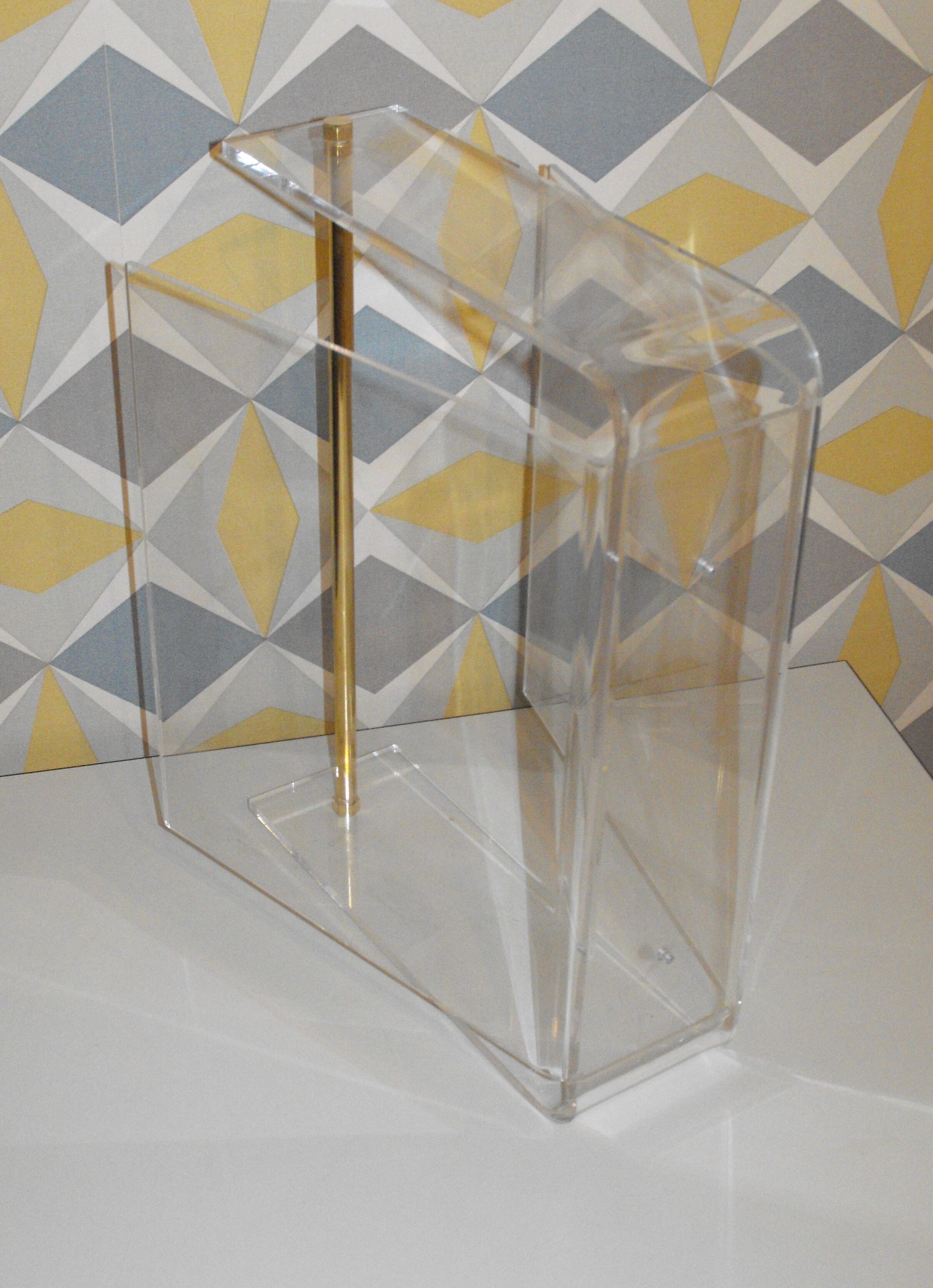 David Lange Plexiglas magazine racks .